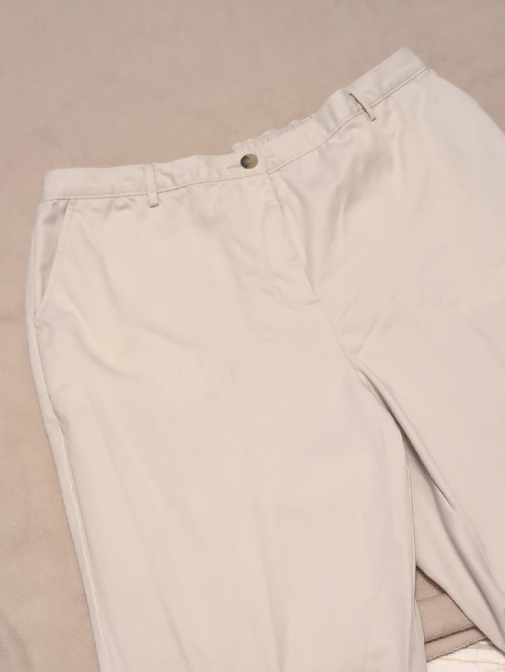 Lands' End Stone High-Rise Straight Leg Pants